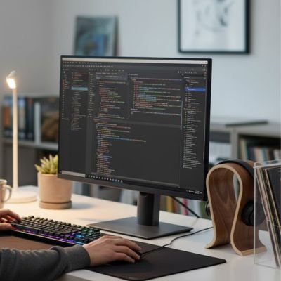 Support casque en bois et forme en U dossier bureau rangéé