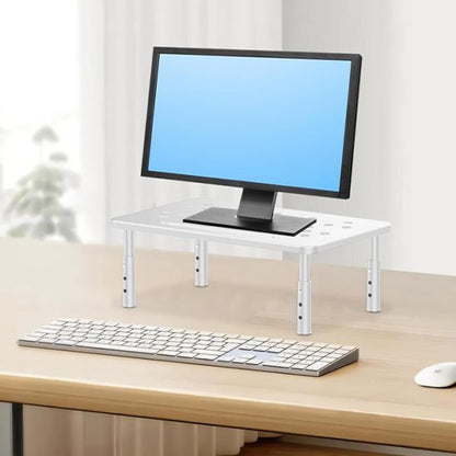 Etagere bureau blanc rangement clavier