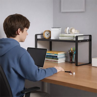 Etagere bureau etude livre cahier travail maison