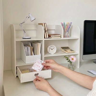 Etagere sur bureau tiroir etudiant rangement fourniture livre decoration