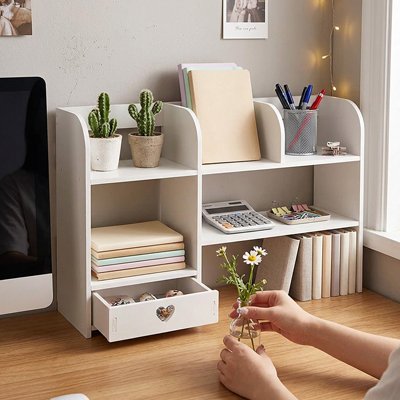 Etagere sur bureau tiroir etudiant rangement fourniture livre