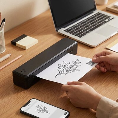 Imprimante thermique  papier telephone portable ordinateur bureau teletravail