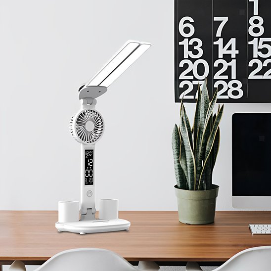 Lampe Bureau  Led avec ventilateur horloge bureau plante