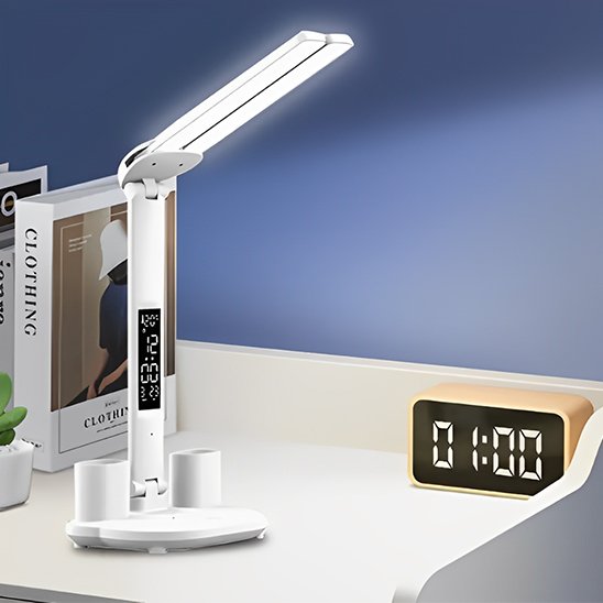 Lampe Bureau Led avec ventilateur horloge chambre