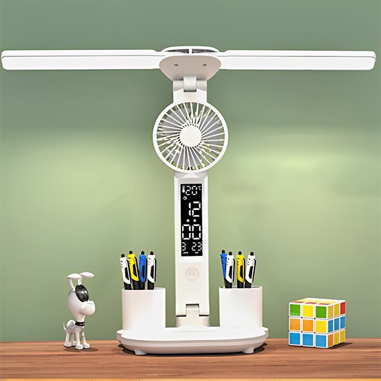 Lampe Bureau Led avec ventilateur horloge