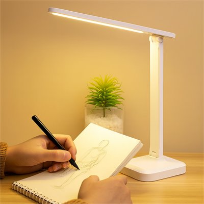 Lampe de bureau blanc lumière chaude intensité différente bureau