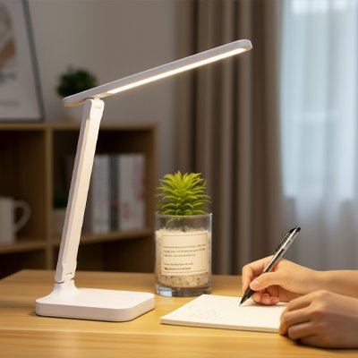 Lampe de bureau blanc lumière intensité différente bureau etude