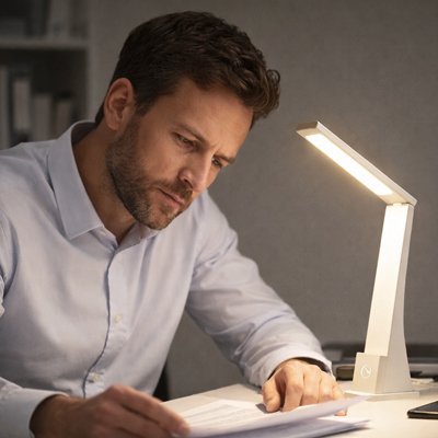 Lampe de bureau design blanc ajustable travail bureau