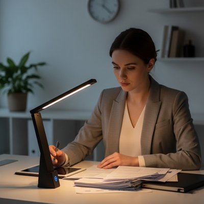 Lampe de bureau design noir ajustable travail bureau professionnel