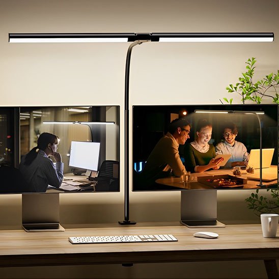 Lampe de bureau grand forme T lumiere froide chaude travail détente reposant