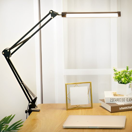 Lampe de bureau noire réglable ajustable fixation rapide