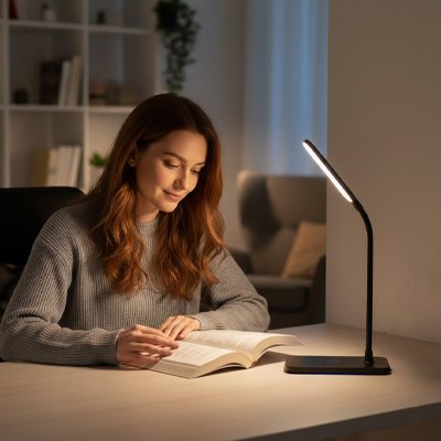 Lampe de bureau travail maison lecture pratique recharge téléphone lumière