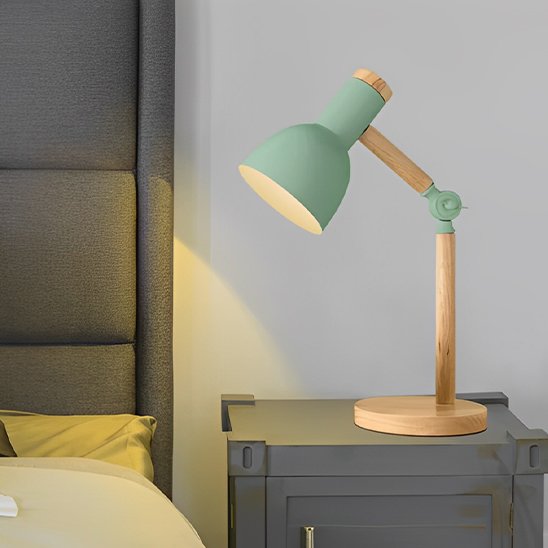 Lampe de bureau vert bureau design bois métal nordique 