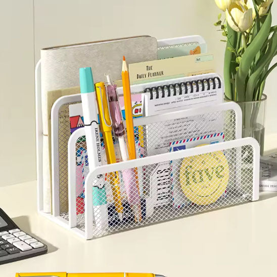 organisateur de bureau porte lettre blanc crayon droit