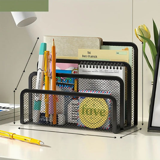 organisateur de bureau porte lettre noir crayon