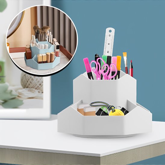 Organisateur de bureau stylo crayon gomme fourniture ciseaux blanc