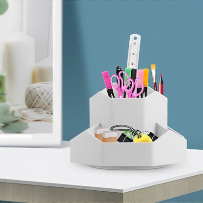 Organisateur de bureau stylo crayon gomme fourniture ciseaux etudiant blanc