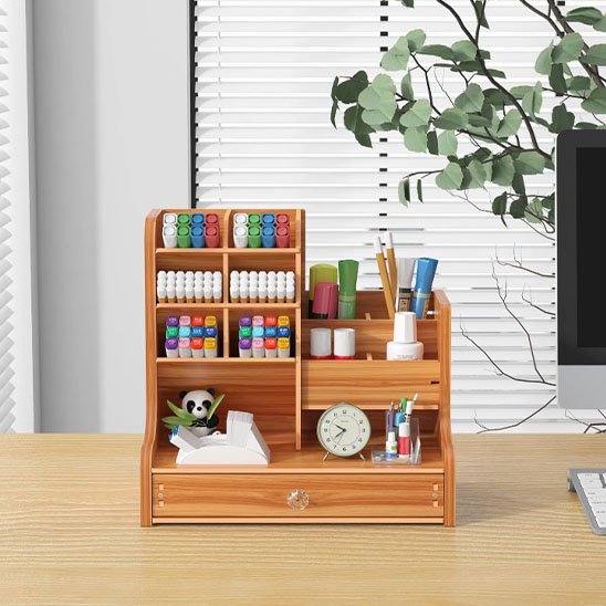 Organisateur de bureau tiroir rangement crayon stylo fourniture ordinateur pratique