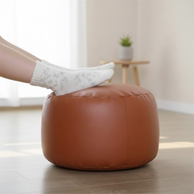 Repose pied pouf​ marron travail repos 