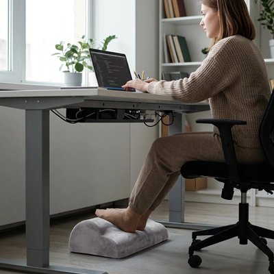 Repose pieds bureau blanc travail maison cocooning