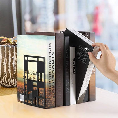 Serre livre metal noir pratique livre presse cale design