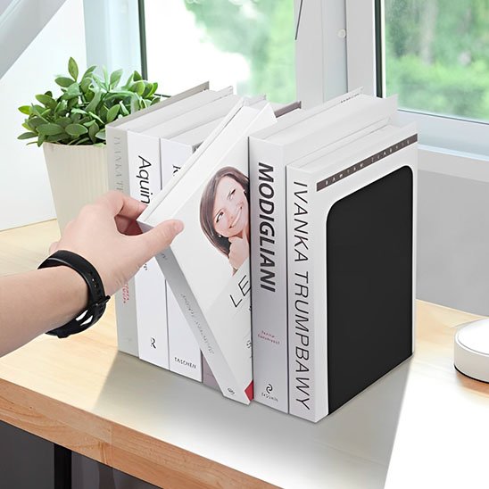 Serre livres bureau fenetre pratique rangement