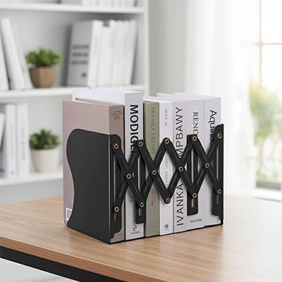 Serre livres   retractable grande capacité noir plein de livre bureau rangé