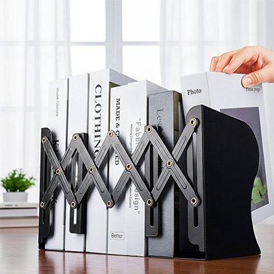 Serre livres retractable grande capacité noir 