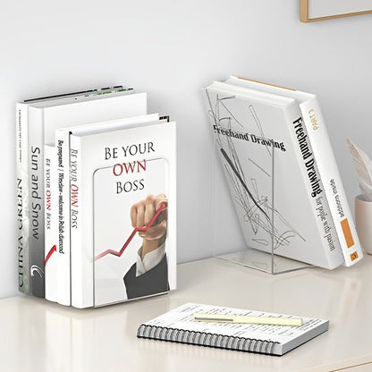 Serre livres table blanche