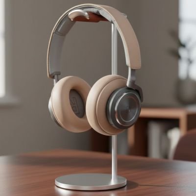 Support casque​​ ​stylé table bureau pratique travail maison épuré