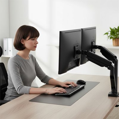 Support ecran PC  double télétravail noir freelance indépendants etude hybride organisé confortable productivité