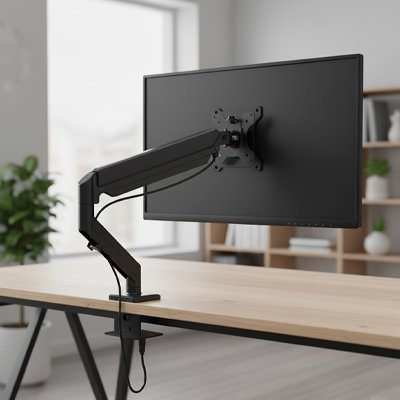 Support ecran PC noir simple bras teletravail freelance particulier