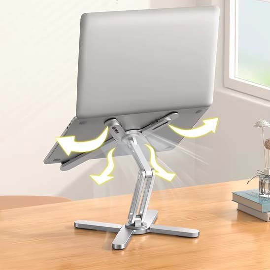 Support ordinateur portable ajustable hauteur multidirectionnel chaleur difusion