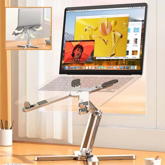 Support ordinateur portable ajustable hauteur multidirectionnel ventilation