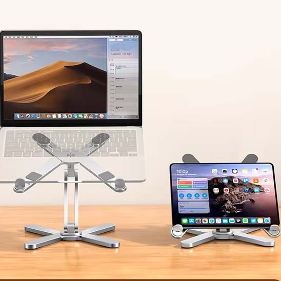 Support ordinateur portable ajustable hauteur multidirectionnel différente hauteur