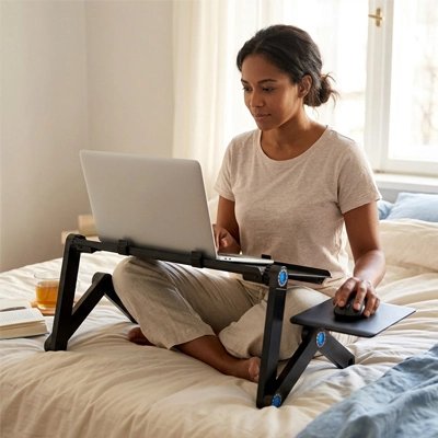 Support ordinateur portable portable ajustable table bureau hauteur travail efficace lit