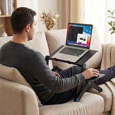 Support ordinateur portableportable ajustable table bureau hauteur travail efficace fauteuil
