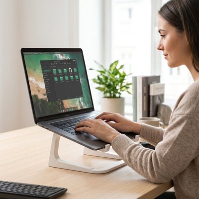 support pc portable travail hauteur