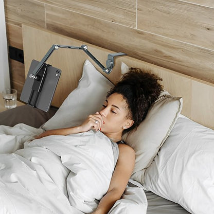 Support pour tablette ajustable 360° fixation lit sans outil smartphone ordinateur