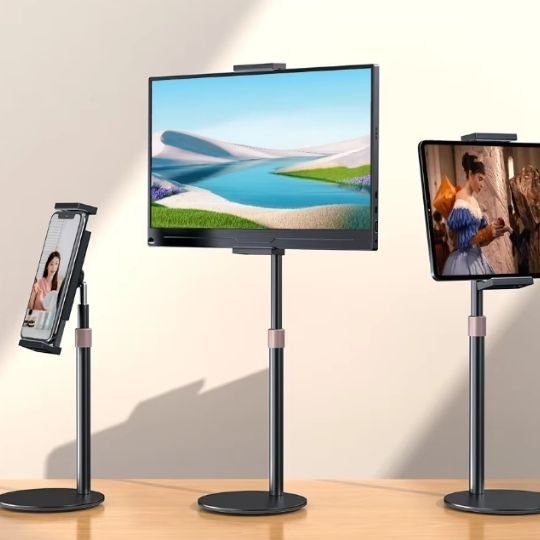 Support pour tablette  ajustable hauteur stable lecture smartphone 