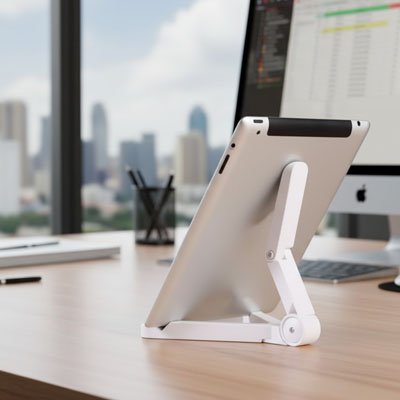 Support pour tablette blanc bureau