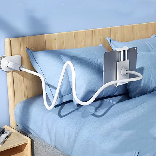 Support pour tablette fixable table modulable blanc ressort lit support