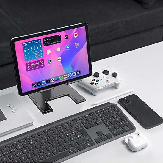 Support pour tablette metal universell stable design efficace solide transportable rangement simple