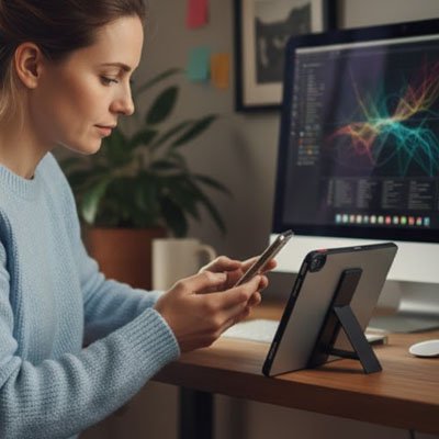 Support pour tablette noir plat bureau portable maison