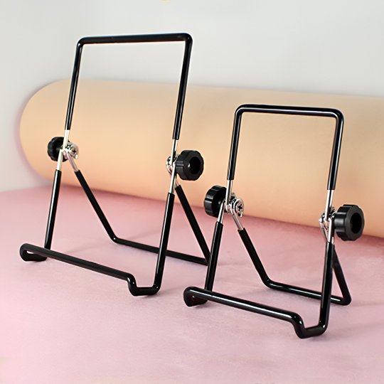 Support pour tablette pliable ajustable stable métal noir smartphone taille