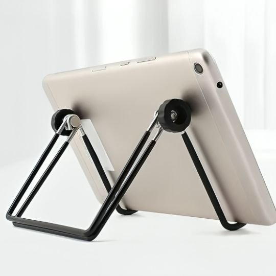 Support pour tablette pliable ajustable stable métal noir discret