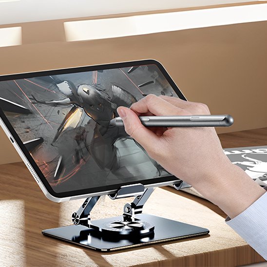 Support pour tablette qualitatif stable 360° metal ecran ecriture idéal
