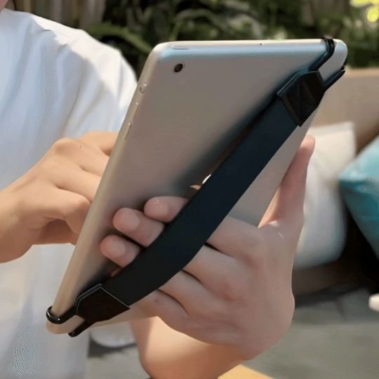 Support pour tablette sangle noire ajustable sécurité lecture