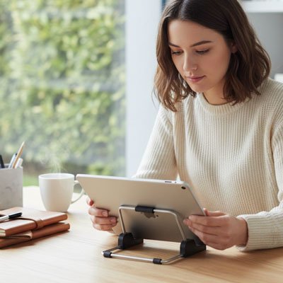 Support tablette pliable noir multifonctionnel  léger pliable femme lecture