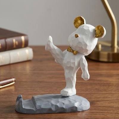 Support telephone fun blanc nounours travail